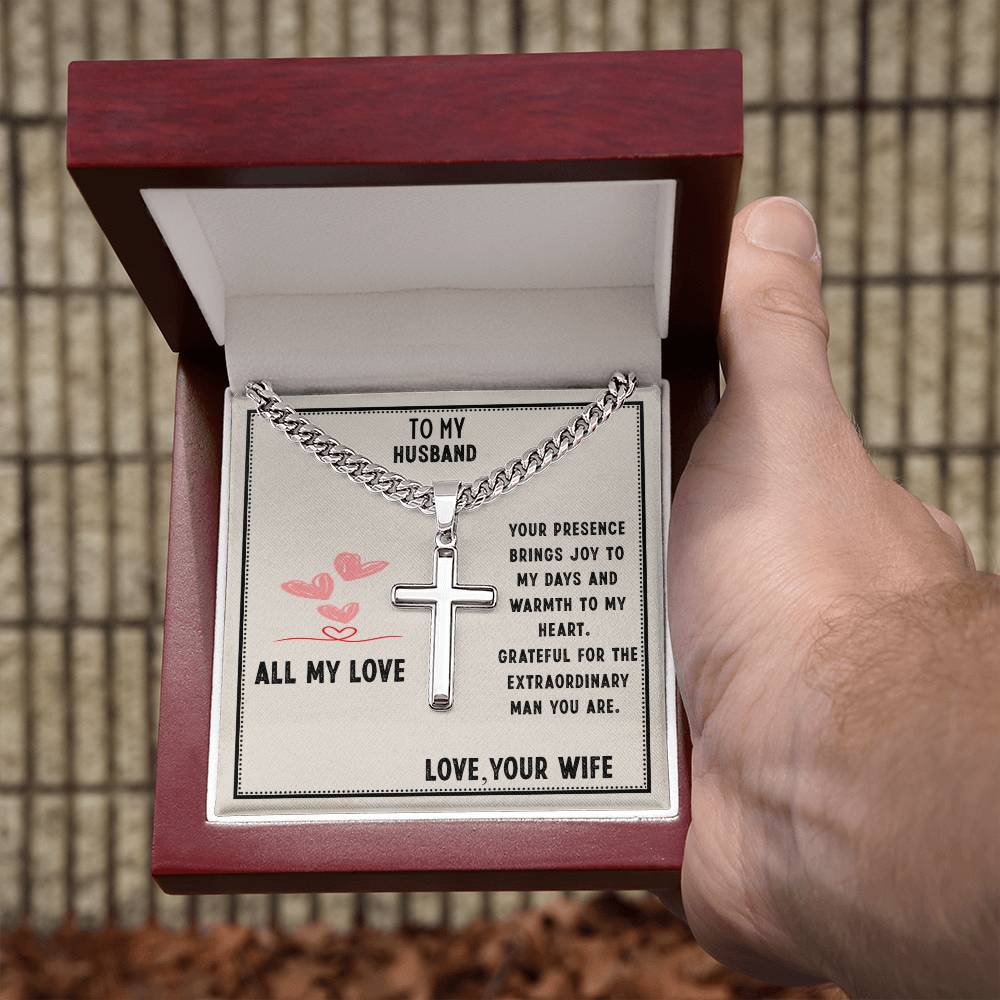 Gift For My Husband--Cross Necklace.